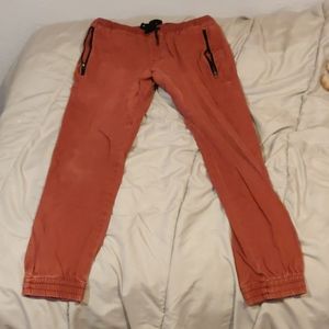 Men's khaki joggers, maroon